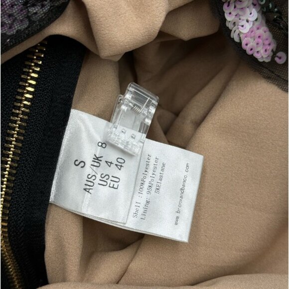 🆕 BRONX & BANCO 🧿 NWOT Zinnia Side-Split Sequin & Embroidered Gown, Sz S US 4 - Picture 16 of 16